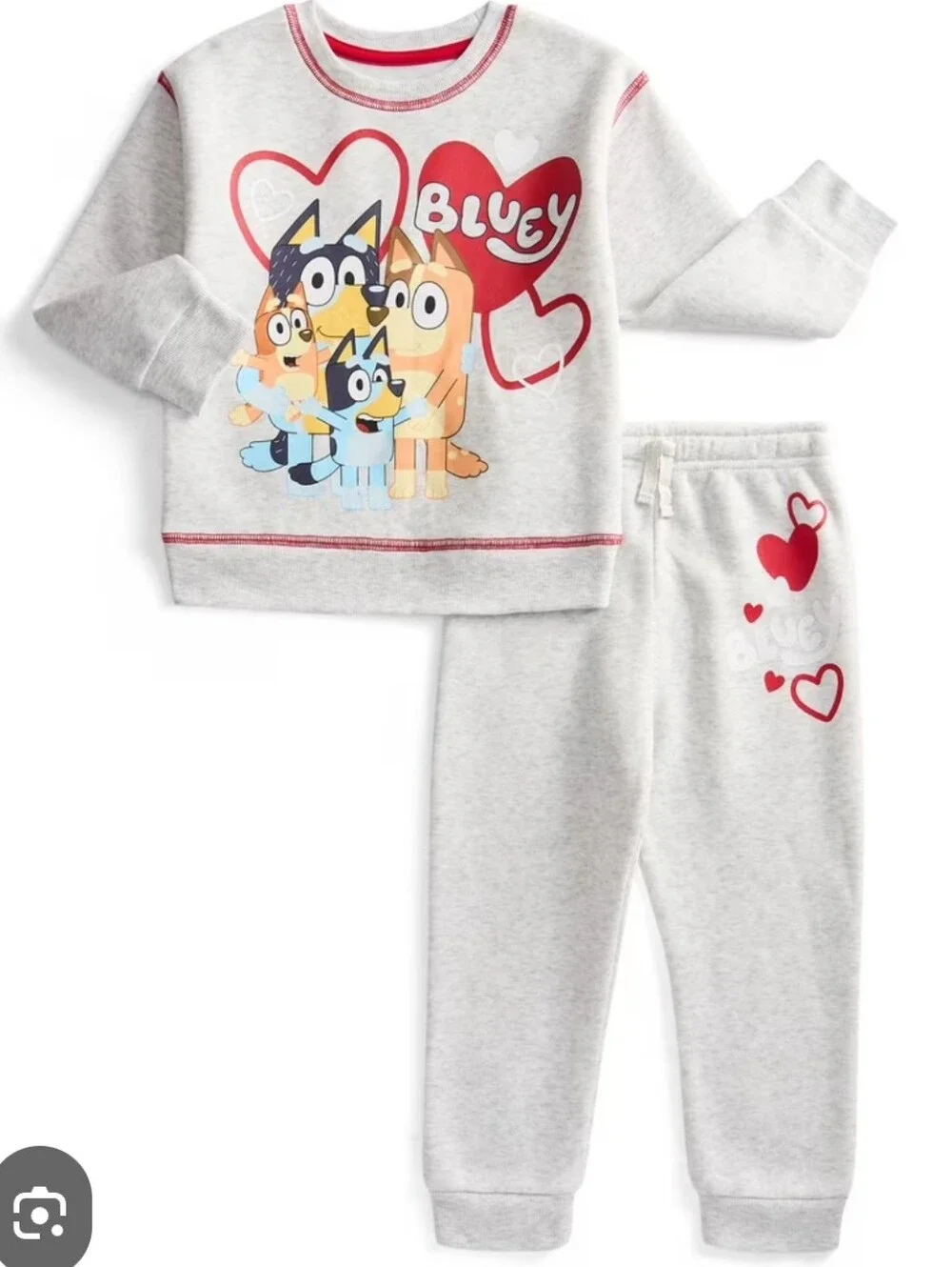 Valentine's Day Bluey graphic sweatshirt and jogger set